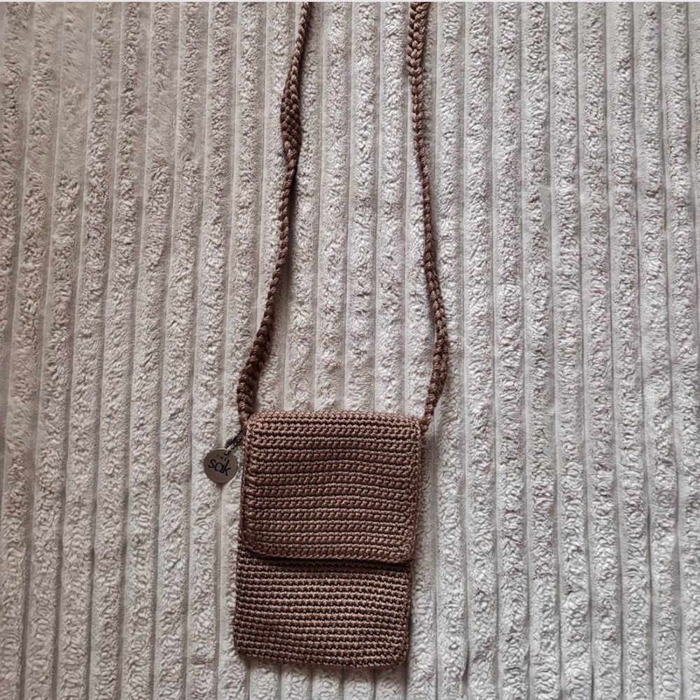 The Sak Brown Crochet Crossbody Bag